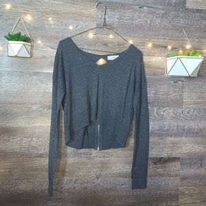 Grey Sweater - zip up back